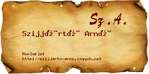 Szijjártó Arnó névjegykártya